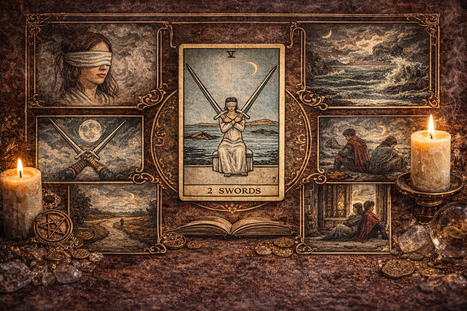 Подробное значение карты таро 2 Мечей по Уэйту