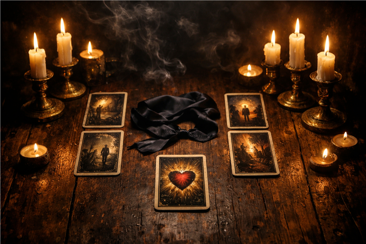 Расклад Таро для принятия решений Два пути одно сердце с использованием Двойки Мечей.