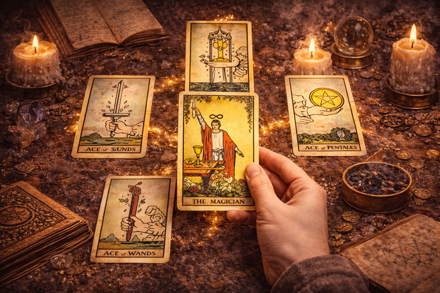 Расклад Таро Алтарь Мага для воплощения идей и принятия решений.