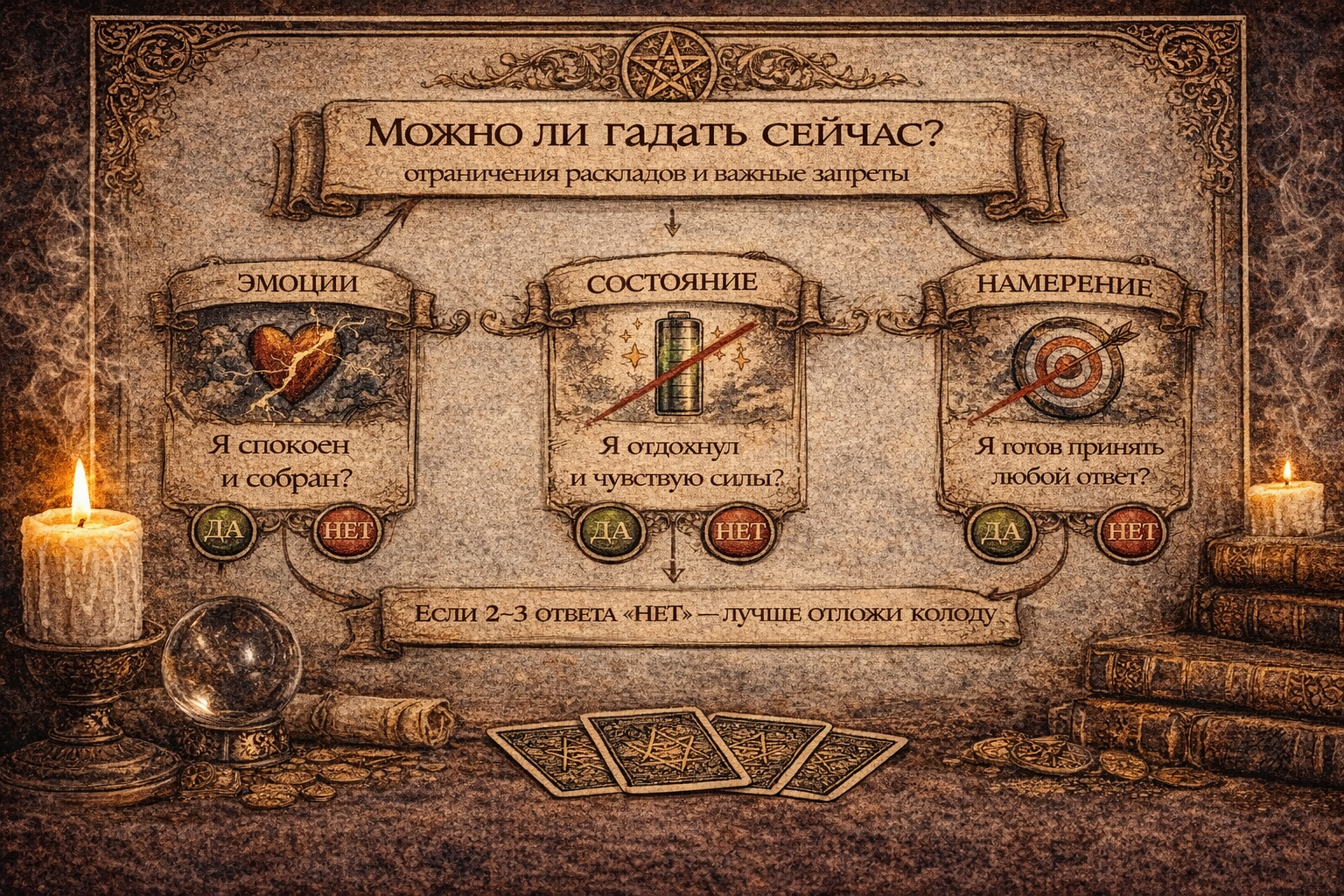 Когда можно гадать на картах таро - чек-лист проверки своего состояния