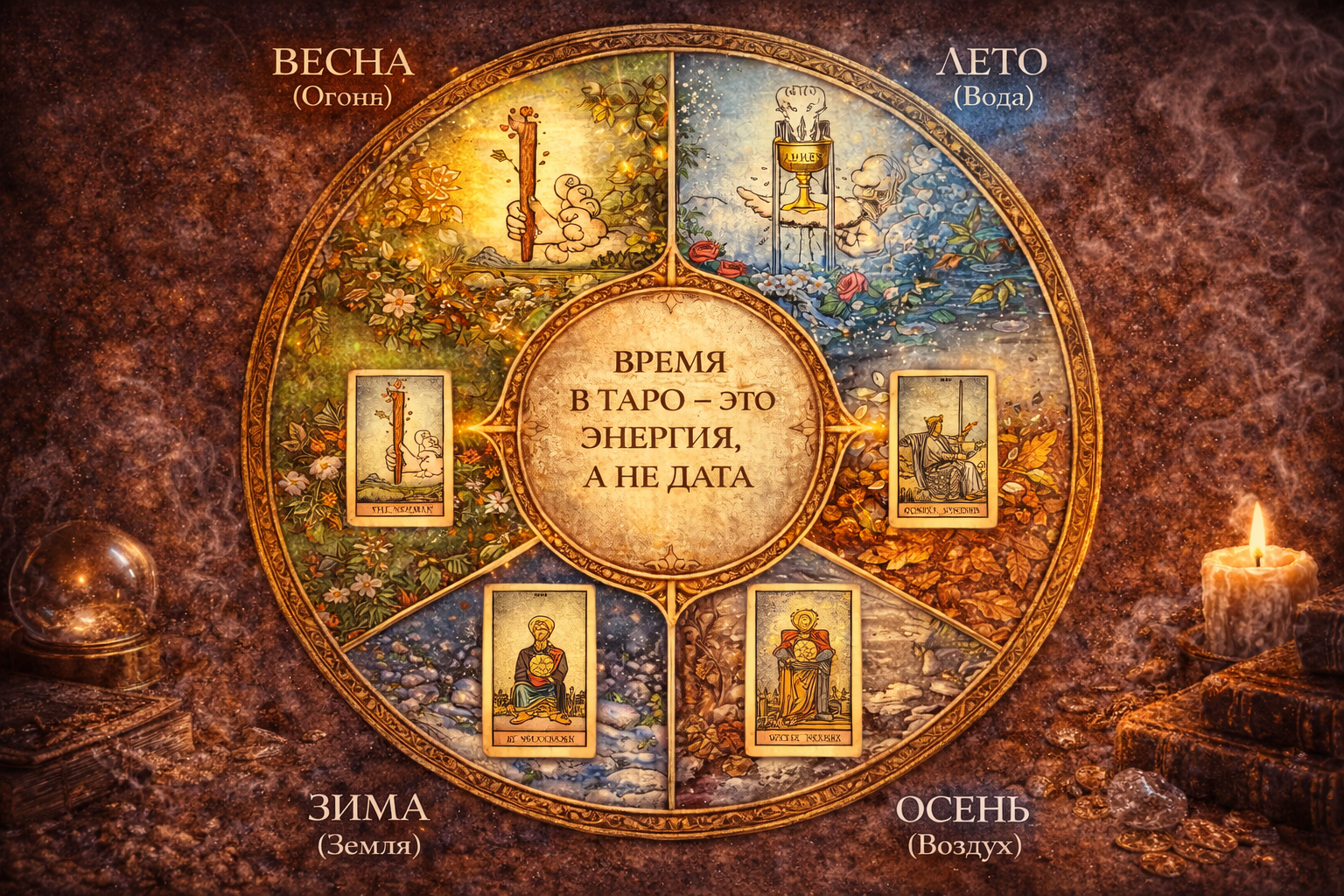 Времена года по картам таро - соответствие мастей и сезонов года.