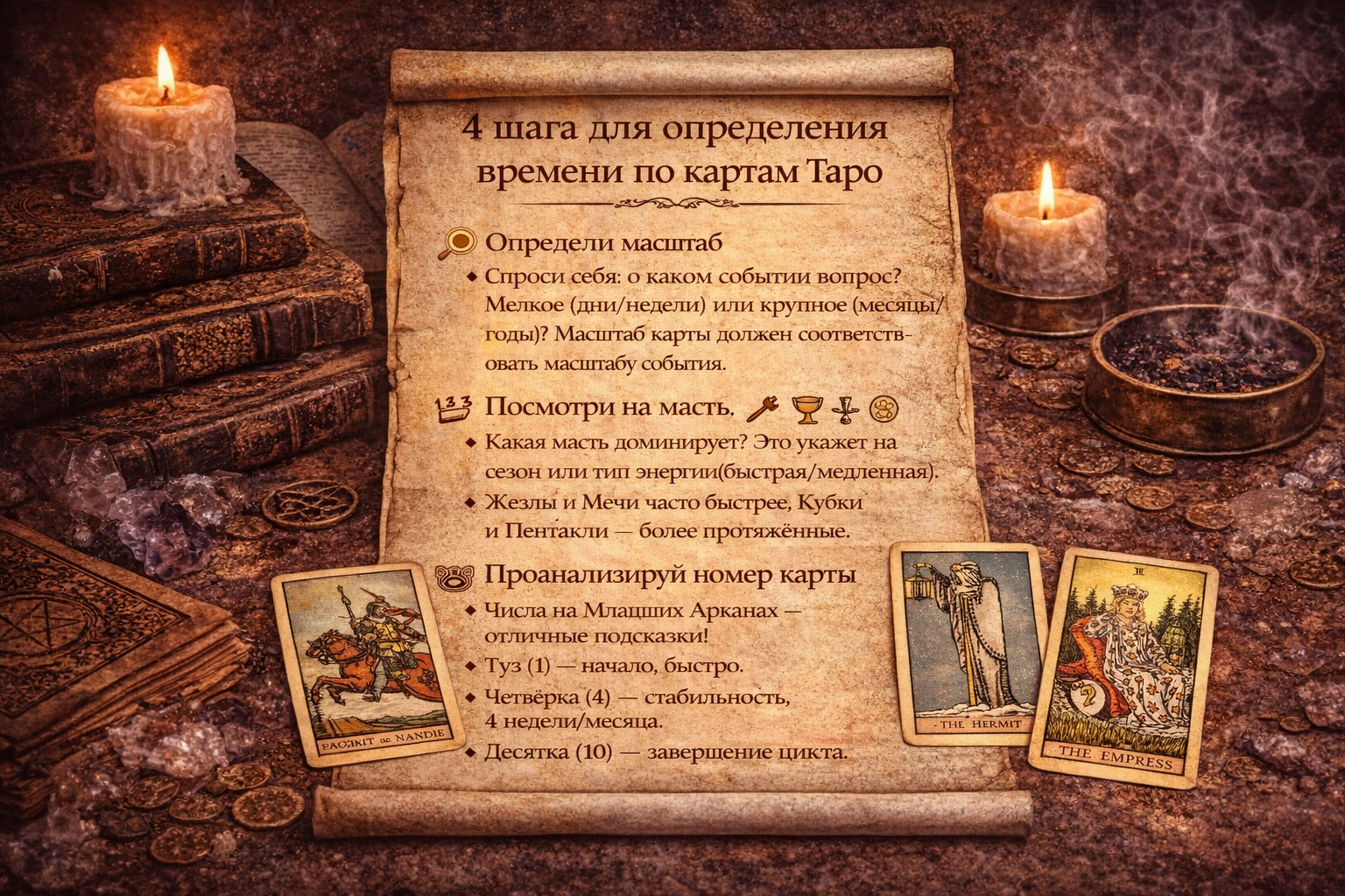 Как узнать время по таро - пошаговый метод для определения сроков в раскладе.