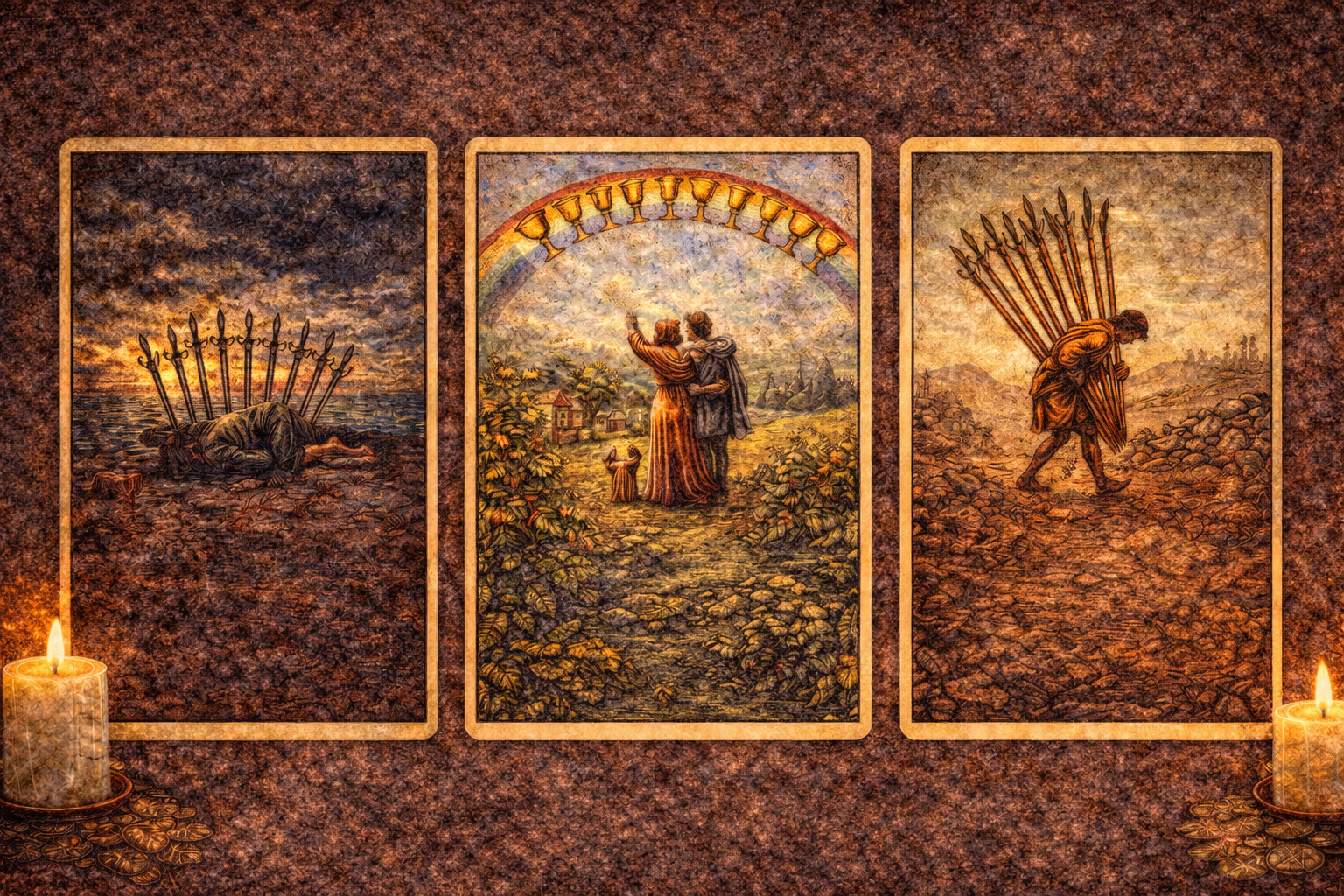 значение десяток таро - схема итоговых карт мечей, кубков, жезлов и их уроков.