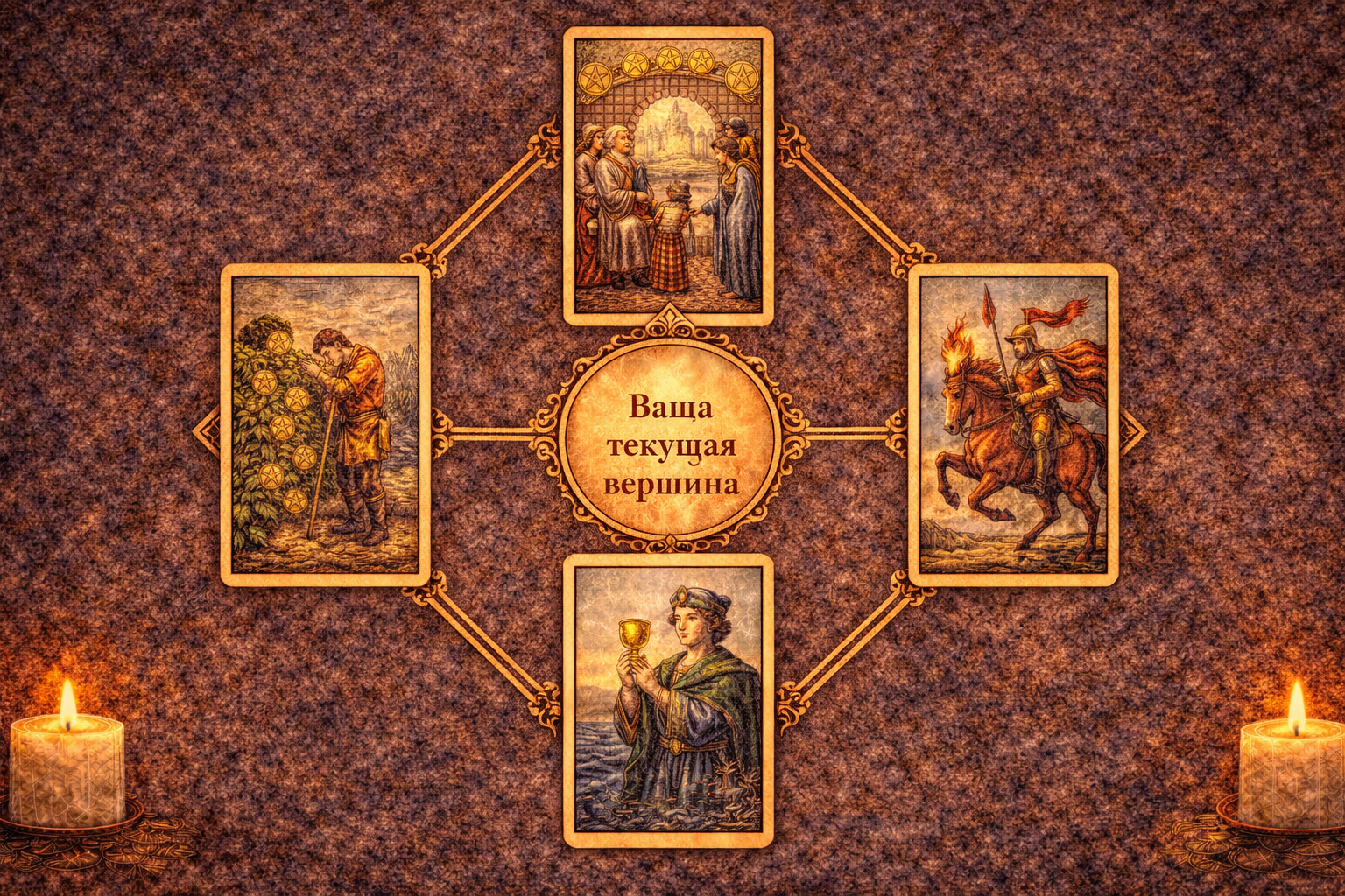 расклад таро на пике - схема для анализа достижений и поиска следующего шага.