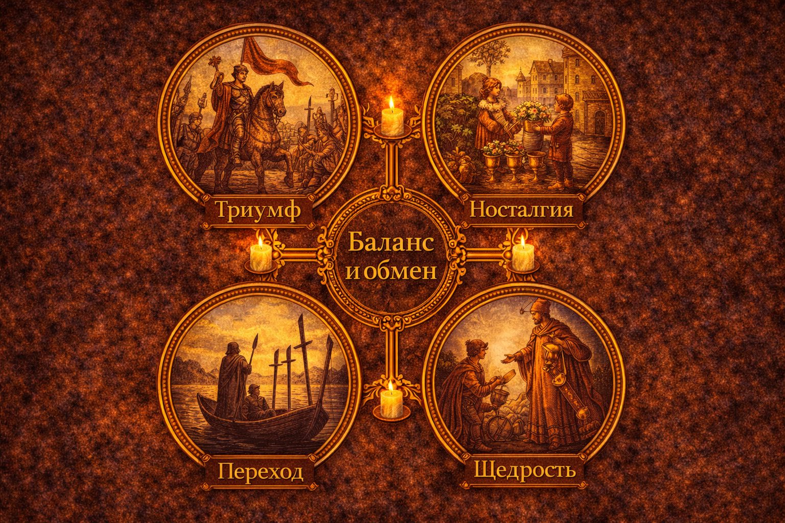 Семейство Шестерок в Таро: значение Шестерки Жезлов, Кубков, Мечей и Пентаклей.