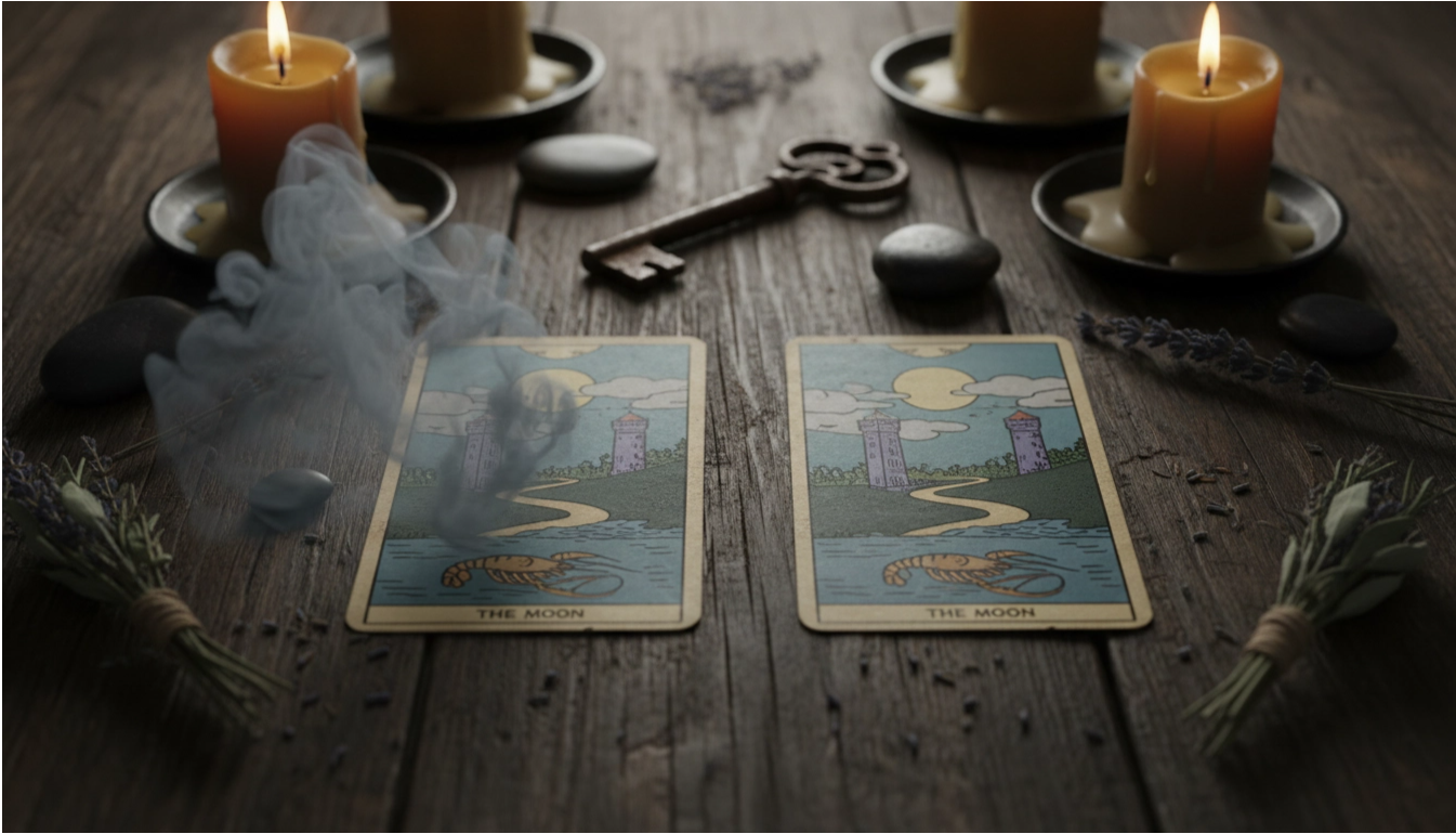 Толкование перевернутой карты Луна в Таро в сравнении с прямым положением.