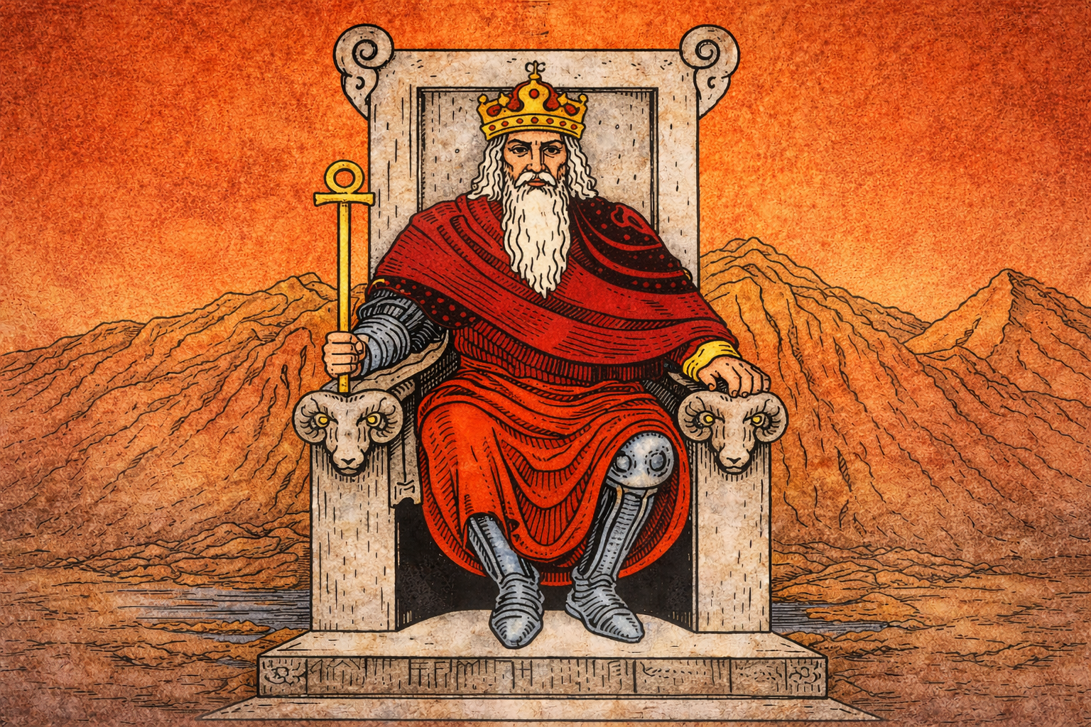 Символика и детали карты Император в Таро: значение атрибутов власти и структуры.