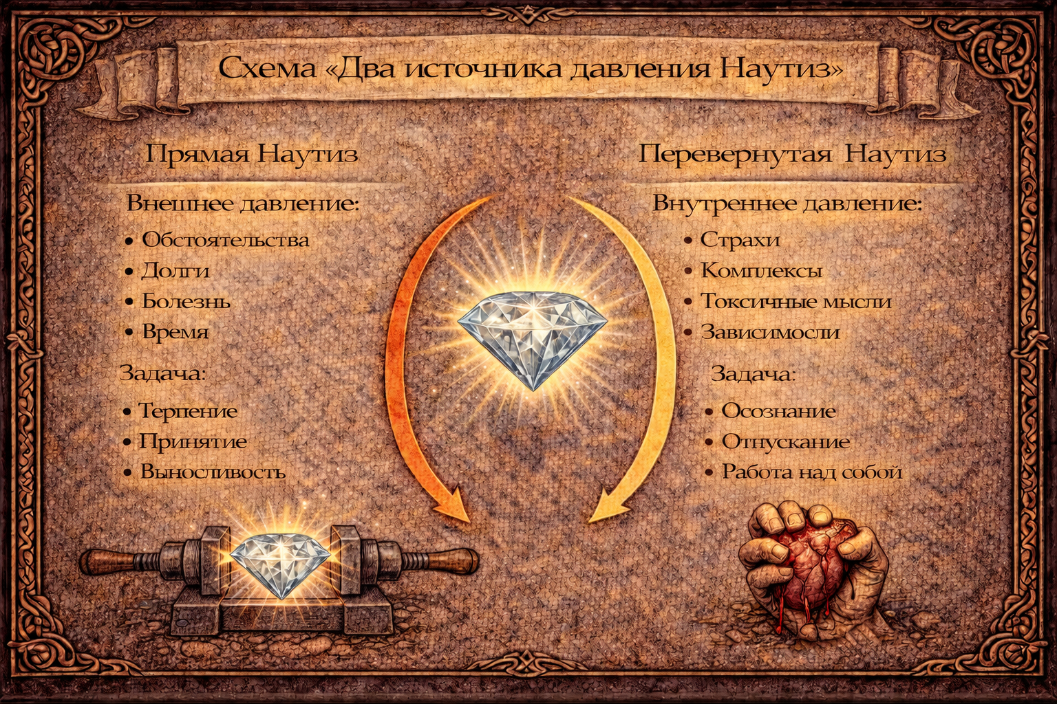 руна наутиз значение - схема прямой и перевернутой руны нужды, ограничения и скрытого ресурса.