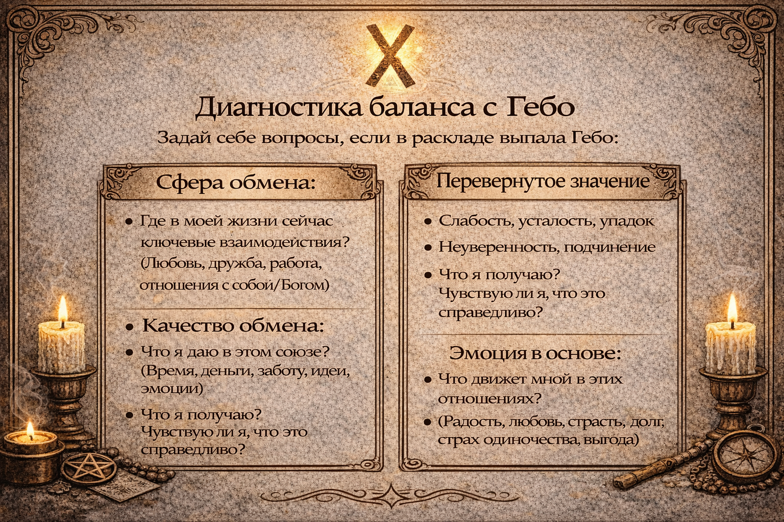 толкование руны гебо в раскладе - чек-лист для анализа баланса и партнерства.