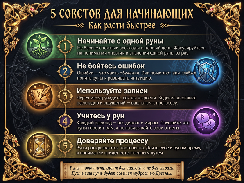 5 советов для начинающих гадателей на рунах с иконками.