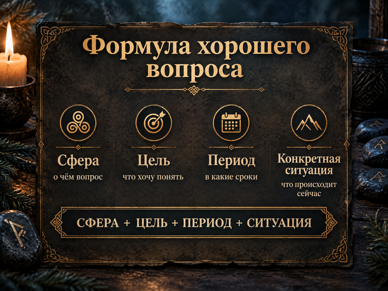 как сформулировать вопрос для гадания на рунах