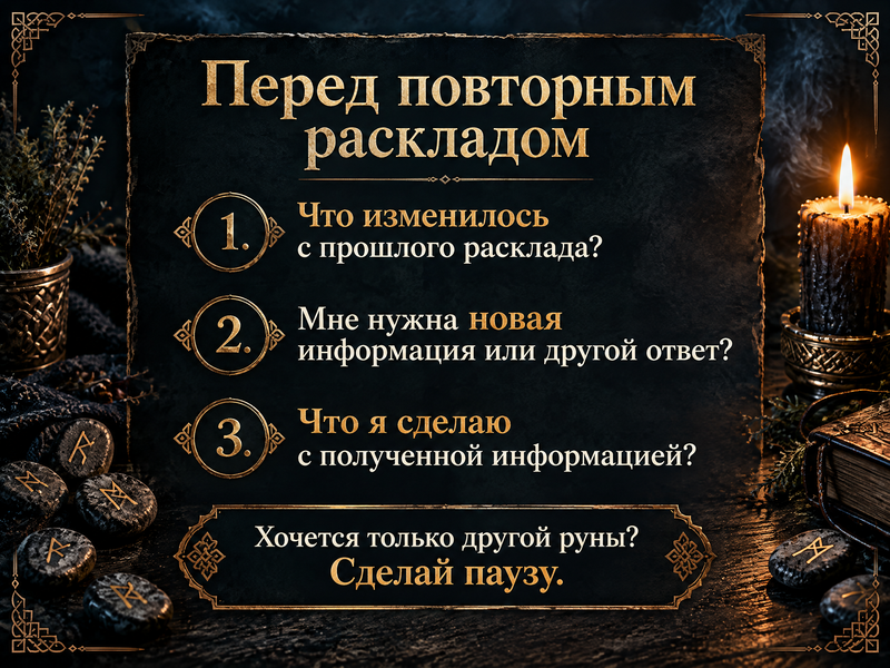 чек-лист перед повторным раскладом