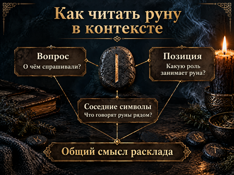 хема анализа руны через вопрос, позицию и соседние символы
