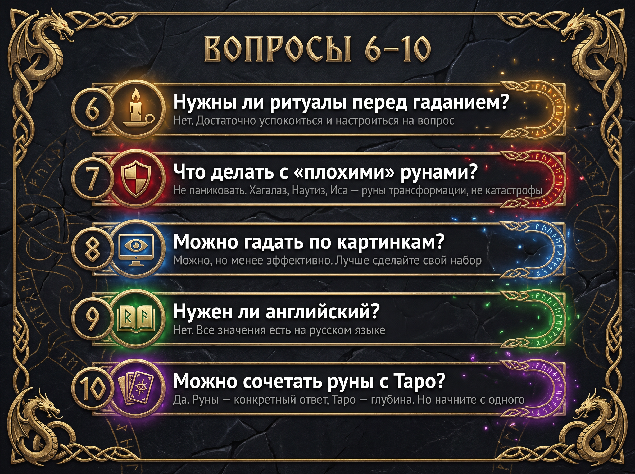 10 частых вопросов о гадании на рунах — ответы на вопросы 6-10.