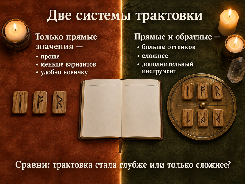 эксперимент с двумя системами трактовки рун