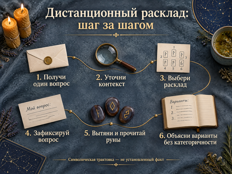 пошаговый алгоритм дистанционного расклада