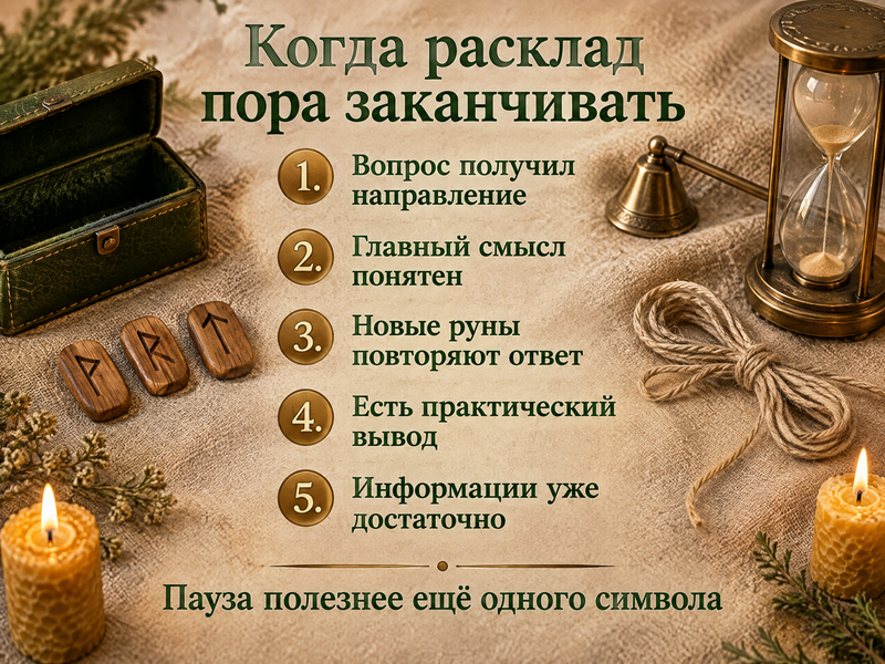 пять признаков, что рунический расклад пора завершить