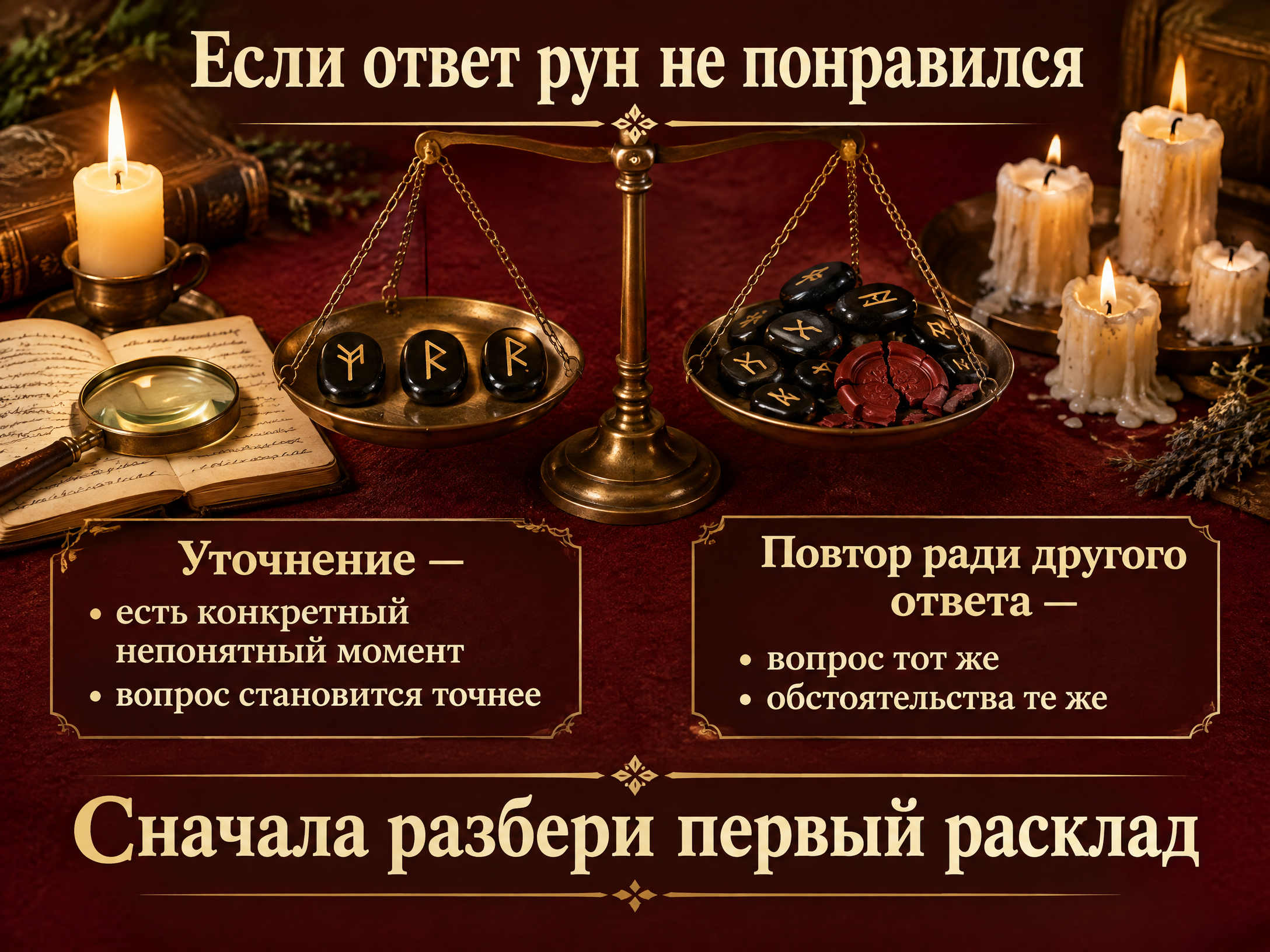 разница между уточняющим раскладом и попыткой получить желаемый ответ