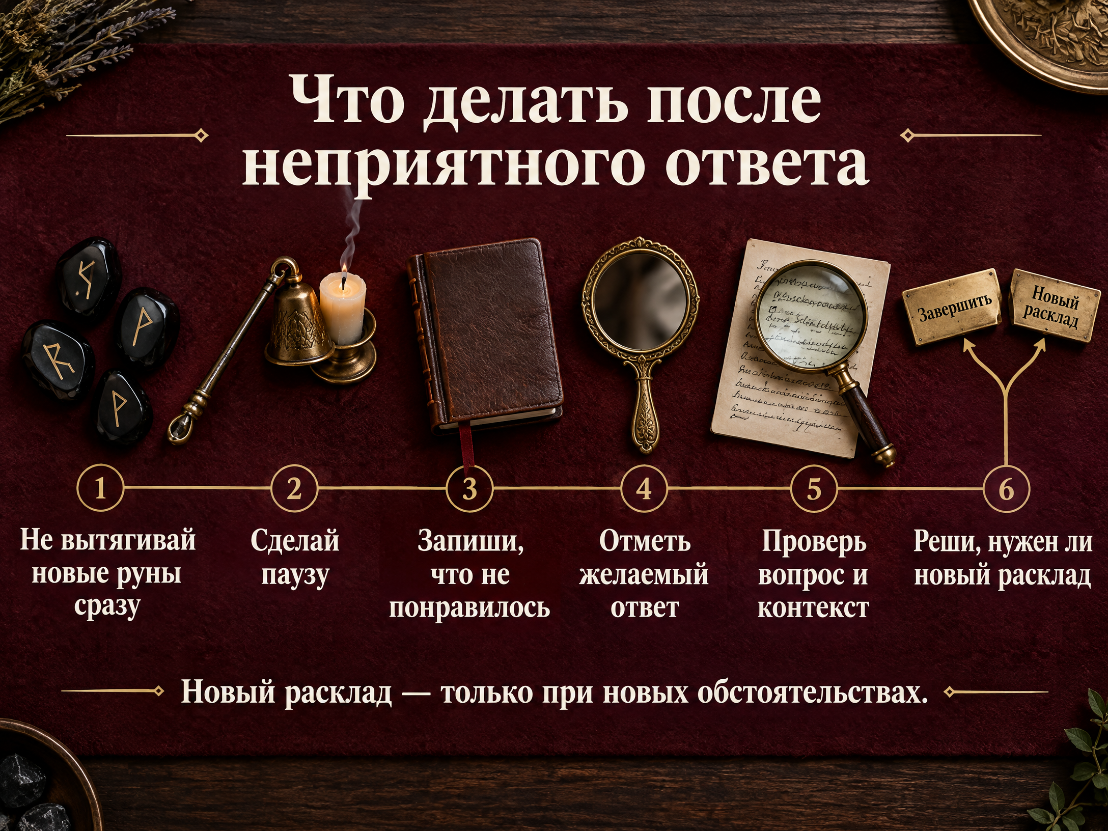 алгоритм действий после неприятного ответа рун