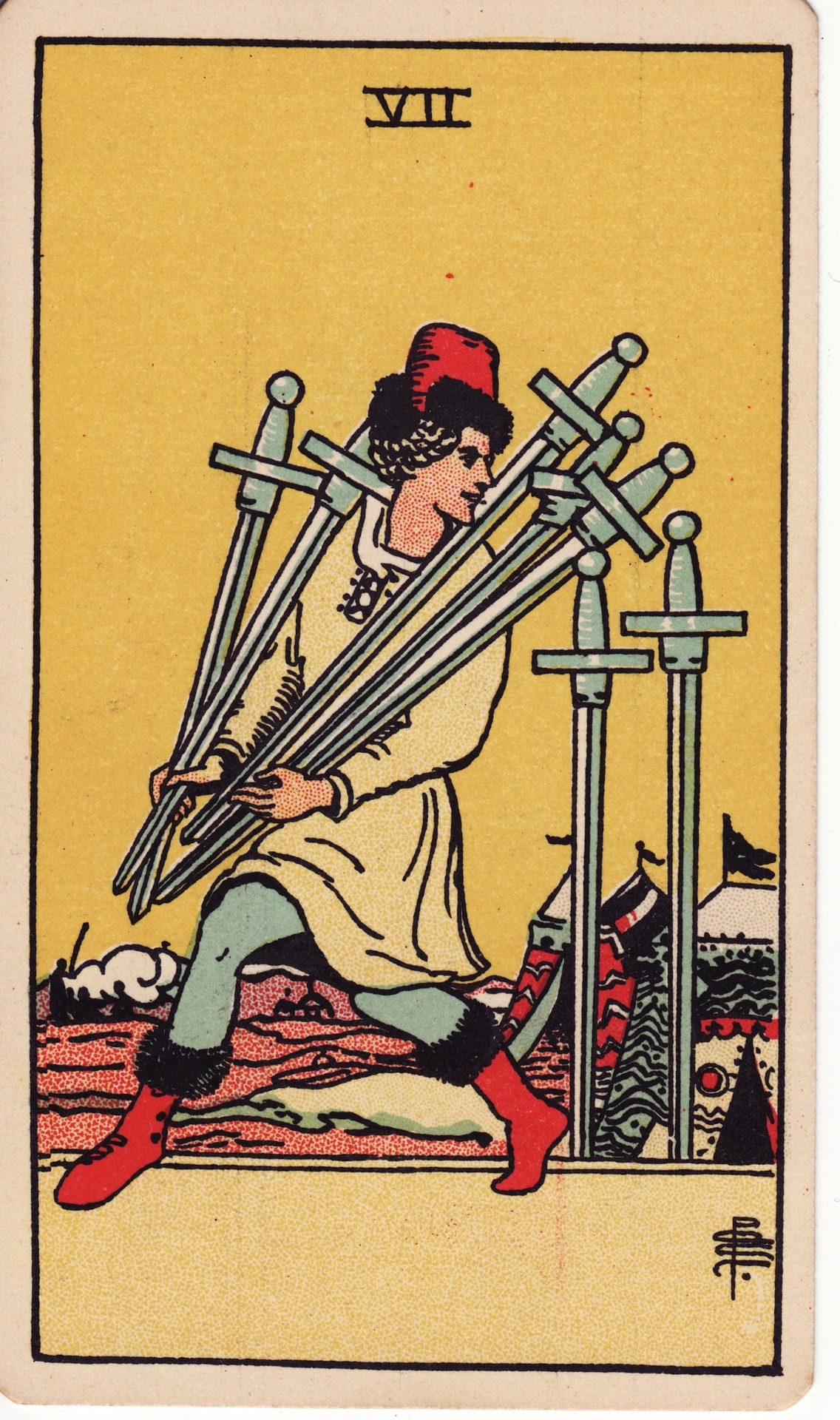 Карта Таро Семерка мечей для гадания онлайн